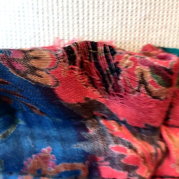 Vintage Boho Womens M/L? Patchwork Tiers Semi Sheer Lightweight Maxi Skirt Flaw - Picture 10 of 11